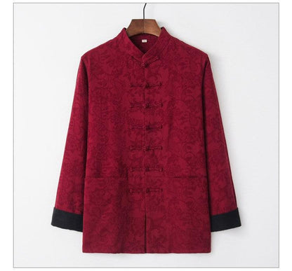 Jacquard cotton-linen Chinese-style men's Tang jacket