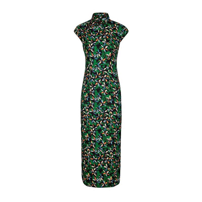 Green Cheongsam Chiffon Chinese Qipao