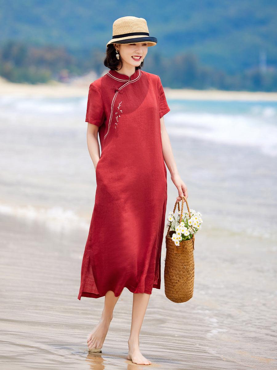 Cinnabar Red Loose Style Cheongsam