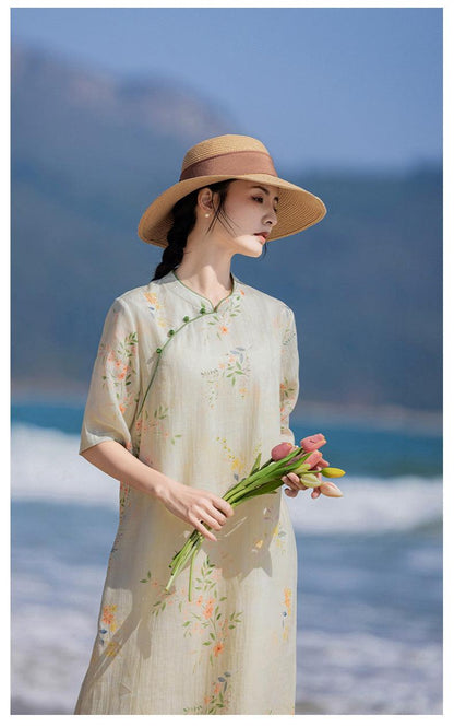 Beige Cheongsam Loose Style