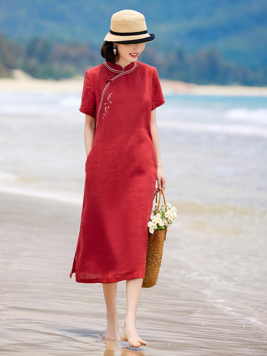 Cinnabar Red Loose Style Cheongsam