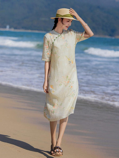 Beige Cheongsam Loose Style