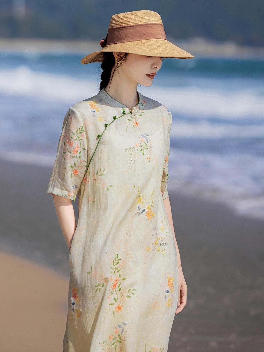 Beige Cheongsam Loose Style