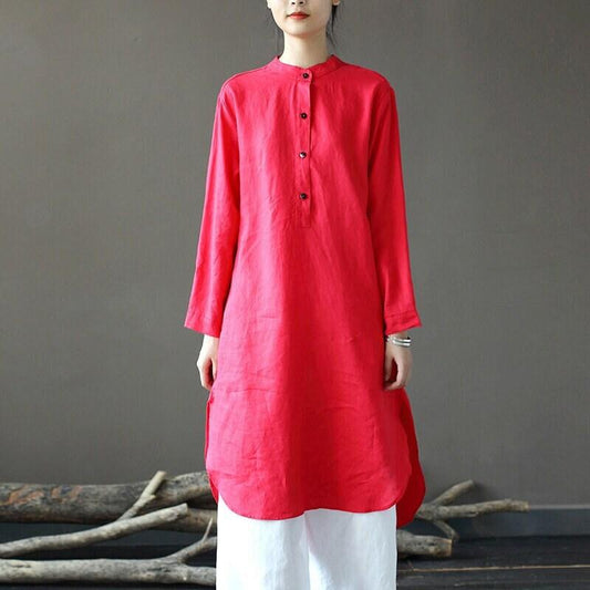 Women's Long Linen Shirt