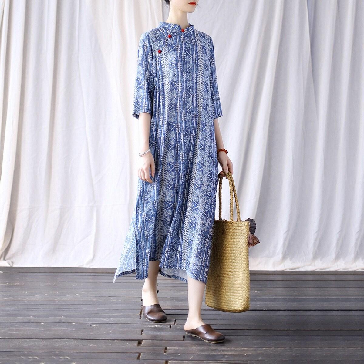 Linen and Cotton Dress Loose