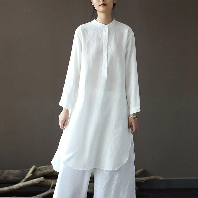 Women's Long Linen Shirt