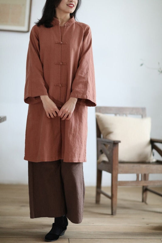 Linen Chinese Cheongsam Frog Button Jacket