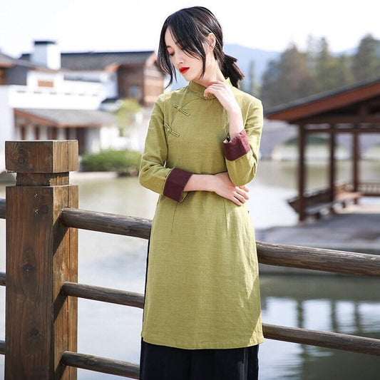 Linen Cotton Cheongsam Blouse