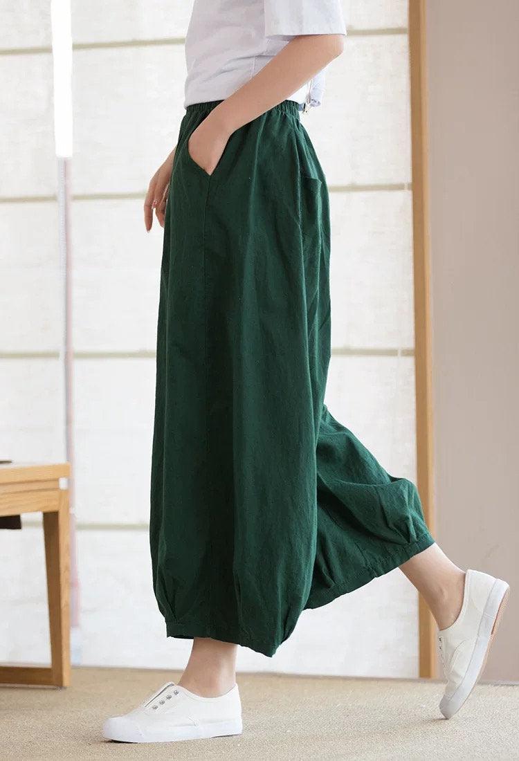 Four Color Linen Cotton Trousers Pants