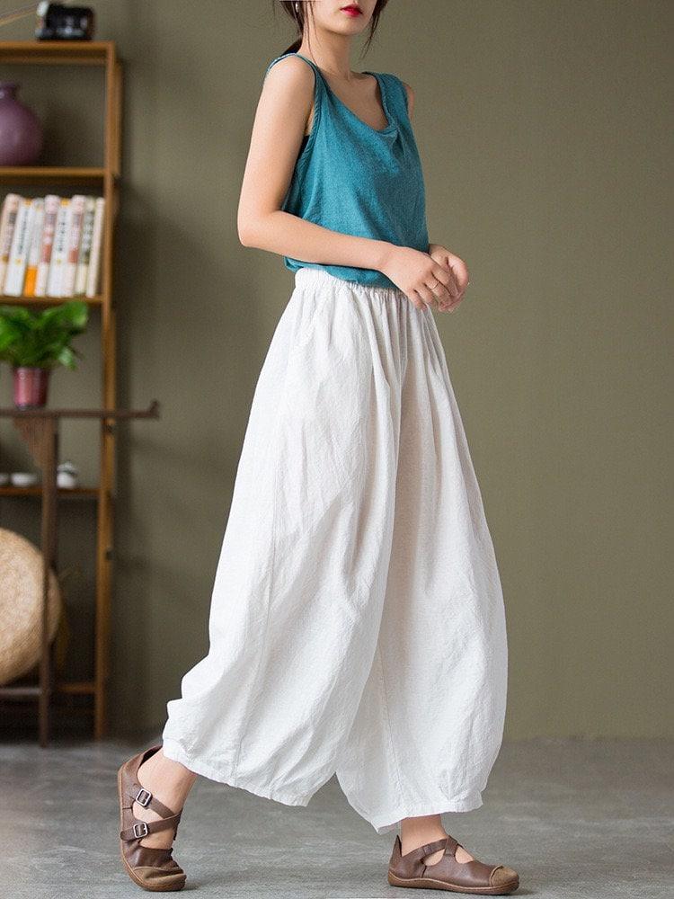 Linen Cotton Pants Long Trousers