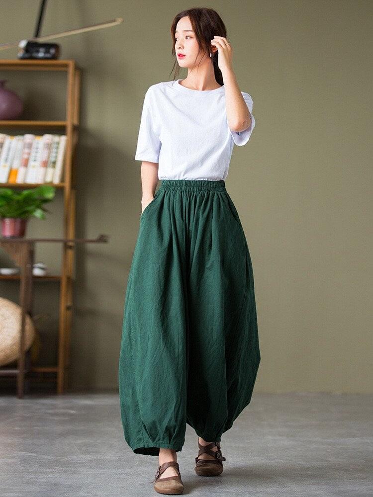 Linen Cotton Pants Long Trousers