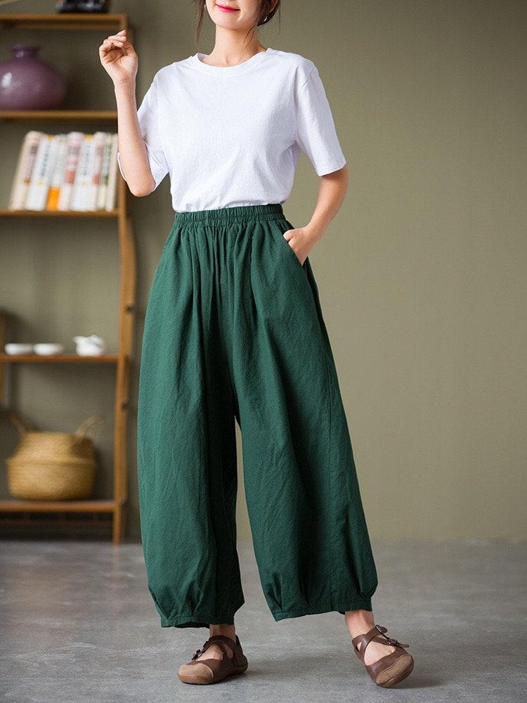 Linen Cotton Pants Long Trousers