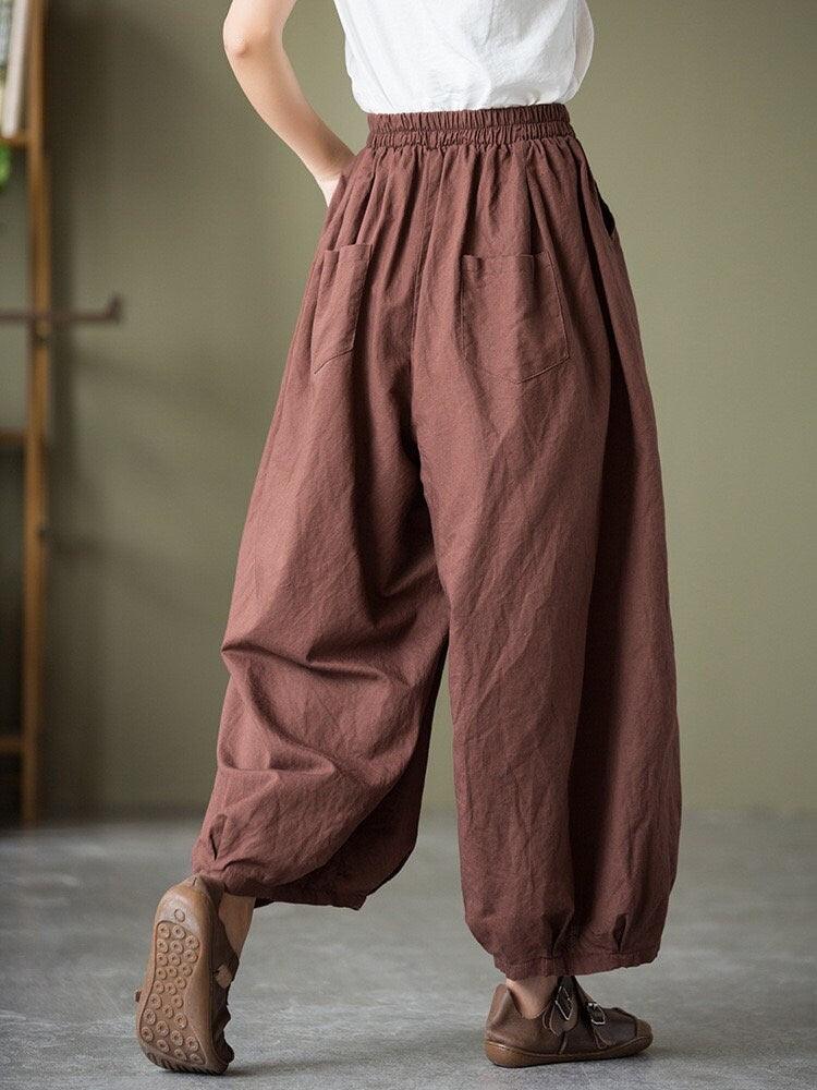 Linen Cotton Pants Long Trousers