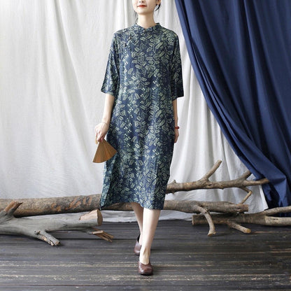 Linen Cotton Dress Loose