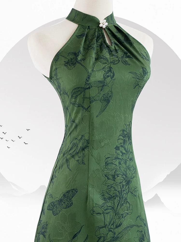 Green Sleeveless Cheongsam