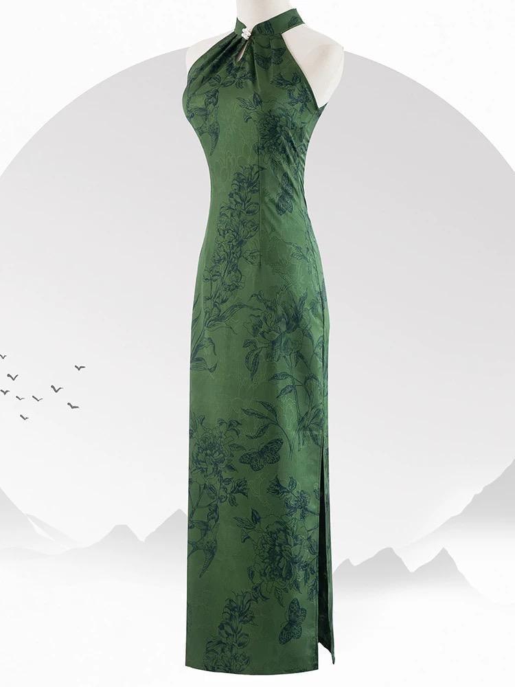 Green Sleeveless Cheongsam