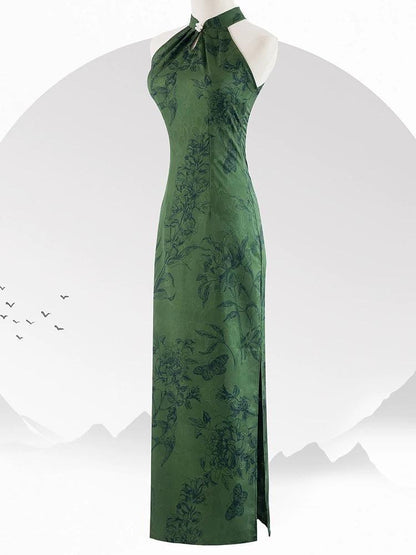 Green Sleeveless Cheongsam