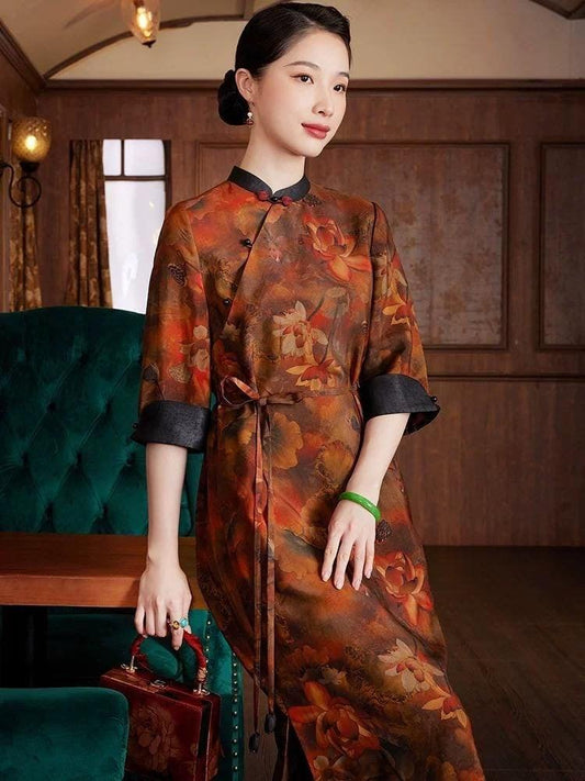 Height quality long Qipao Traditional Dress