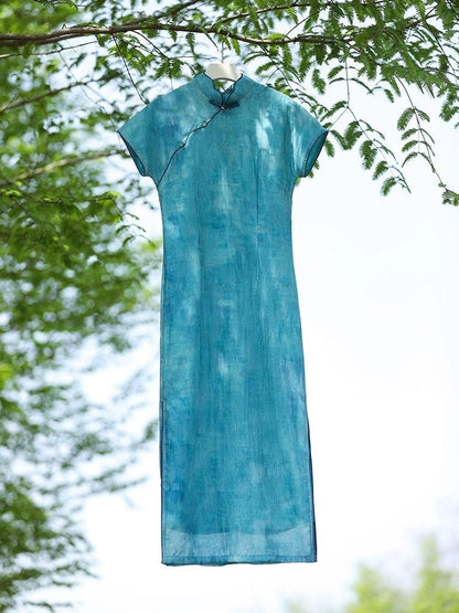 Light Blue Cheongsam Summer Chinese Qipao