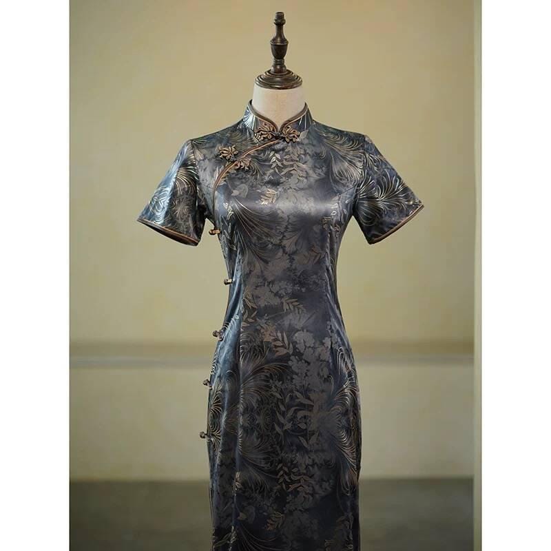 Modern Chinese Cheongsam, Traditional Qipao Dress, length Daily Wear