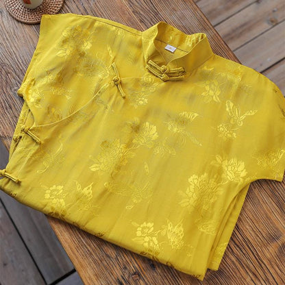 Traditional Qipao Cheongsam, Yellow Chinese Dress, Modern long length Daily Wear Party Dress Simple Wedding Guest Dress Prom dress