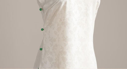 New Chinese Style Cheongsam White Chinese Qipao Young Women's Engagement Dress