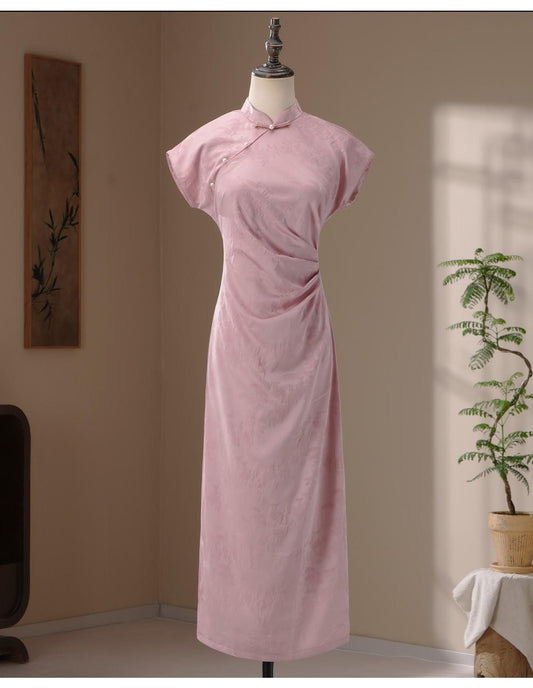 Pink Cheongsam, Summer Chinese Qipao, Daily Wear, Party Dress Prom dress Cocktail Party dress