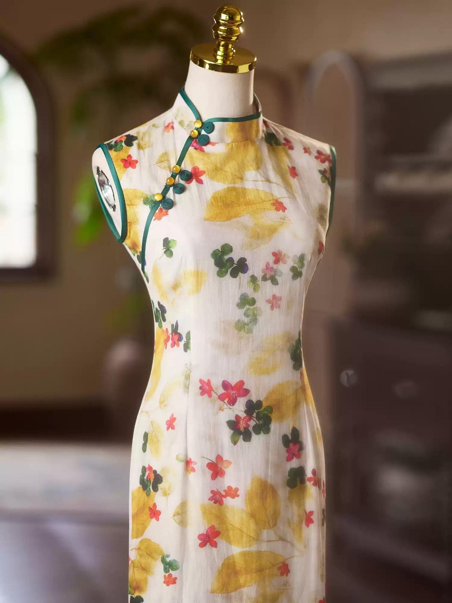 Modern Fresh Floral Qipao, Sleeveless Summer Qipao, Chinese Cheongsam Dress Daily Wear, Prom Dress, Date Dress