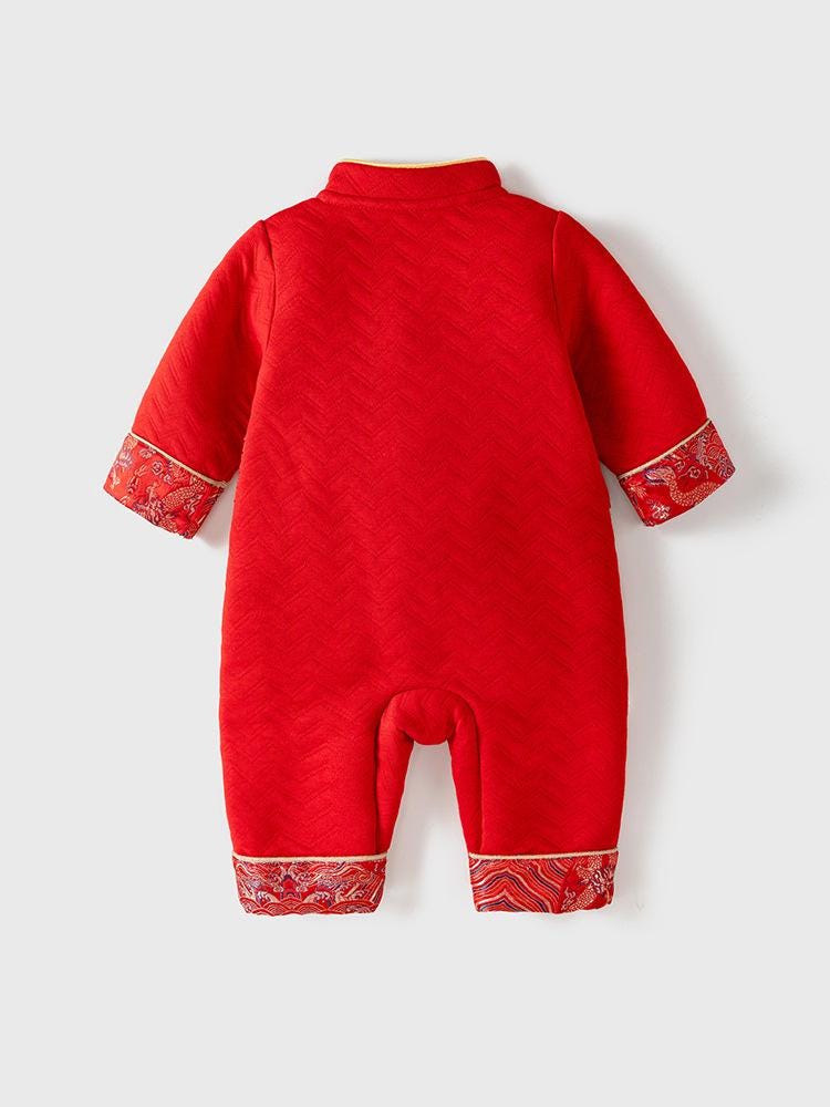 Baby Boy Girl Qipao long-sleeve Coat Children's Chinese New year cheongsam outfit Traditional pattern Red jacket for Baby