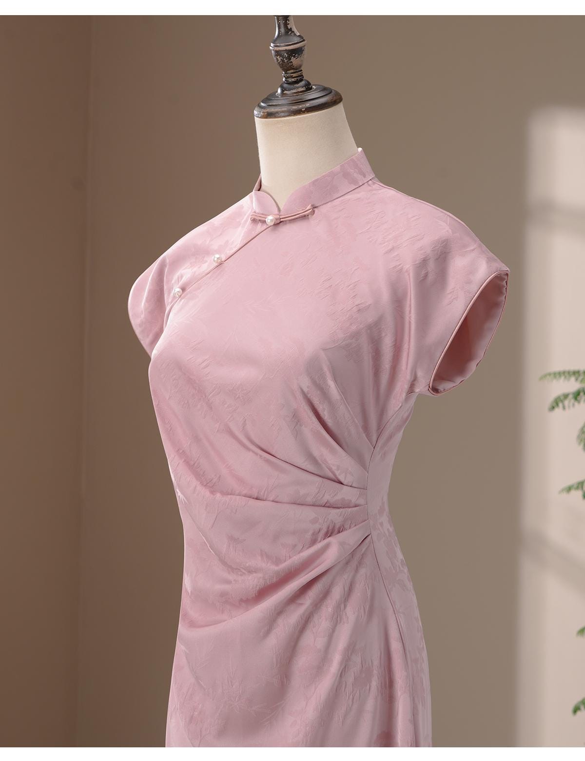 Pink Cheongsam, Summer Chinese Qipao, Daily Wear, Party Dress Prom dress Cocktail Party dress