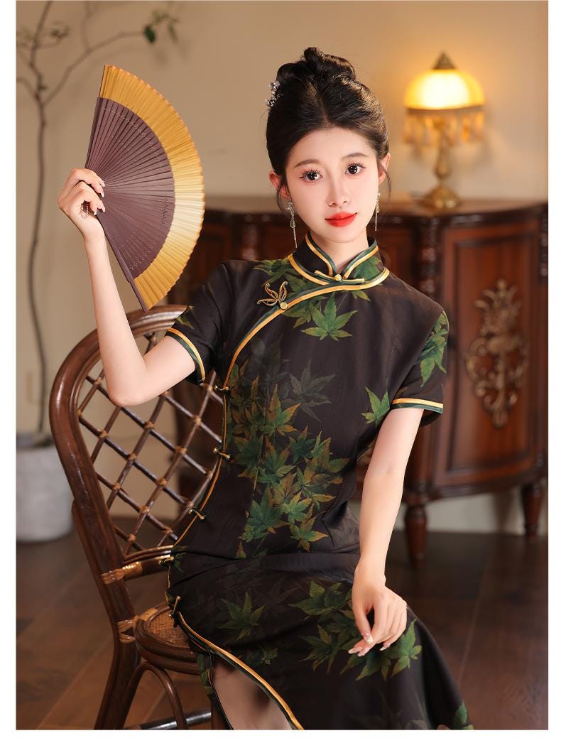 Green Chinese Modern Cheongsam