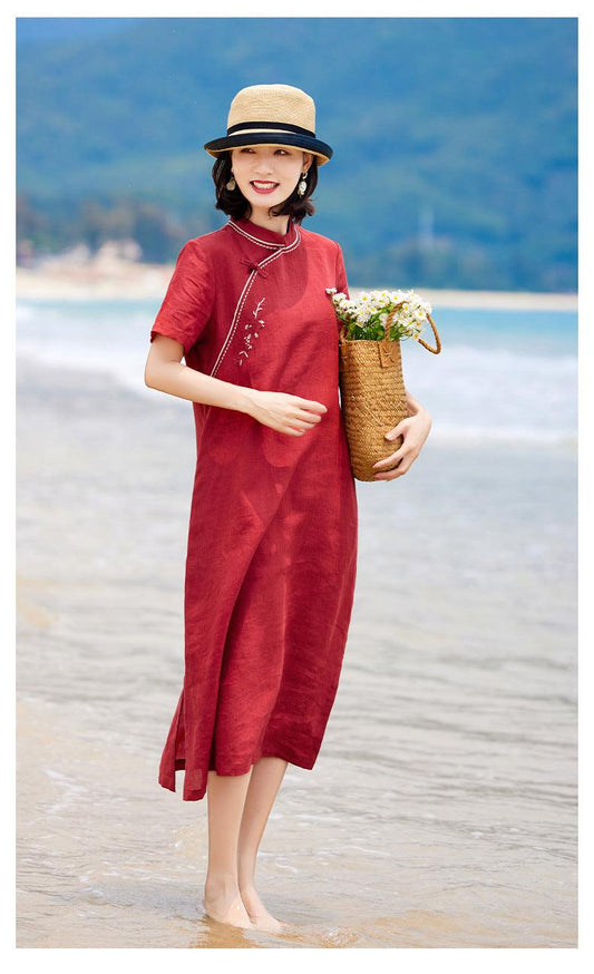 Cinnabar Red Loose Style Cheongsam