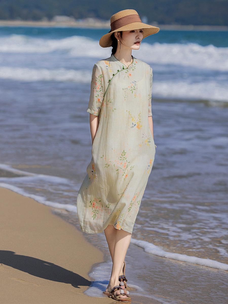 Beige Cheongsam Loose Style