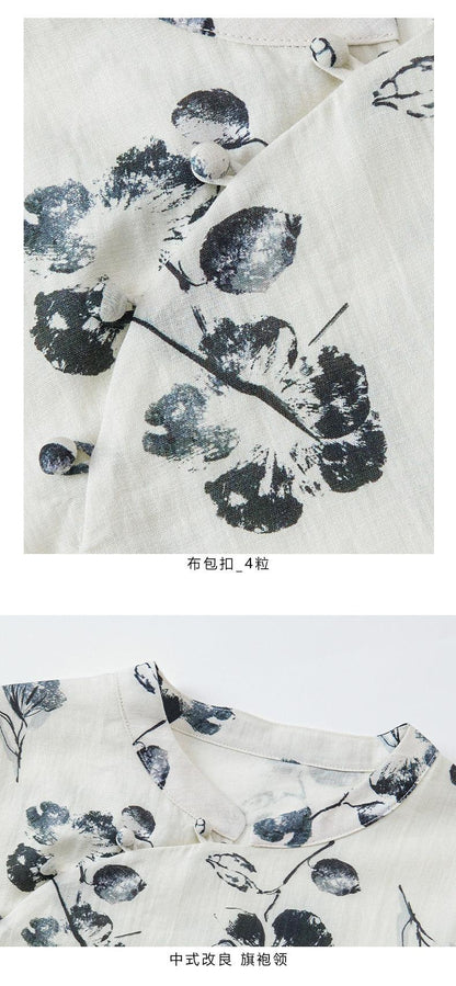 Ink Wash-inspired Print Loose Style Cheongsam