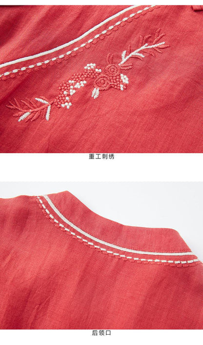 Cinnabar Red Loose Style Cheongsam